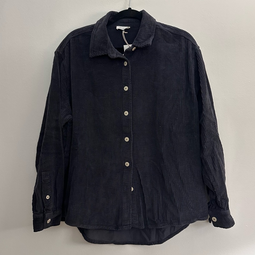 NWT American Vintage Women’s Shirt Padow‎ button down Corderoy Carbon Vintage - Picture 3 of 6
